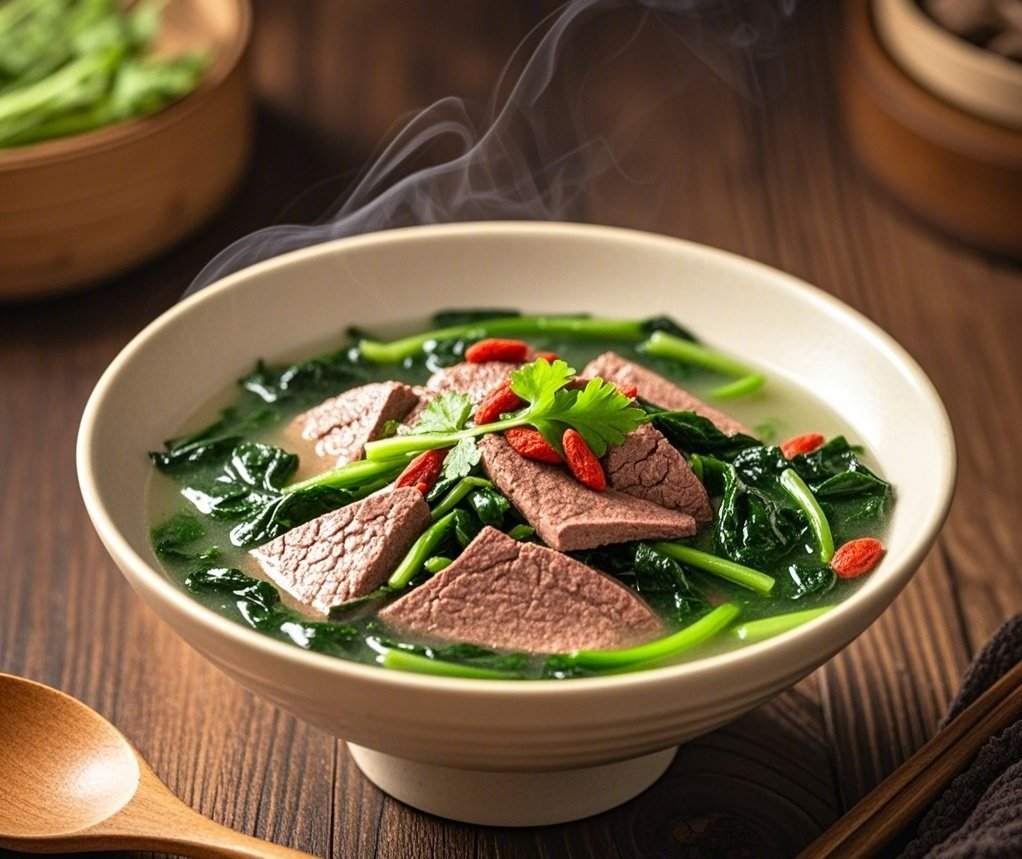 操作简单的菠菜猪肝汤，适合视力残疾人士食用的营养餐