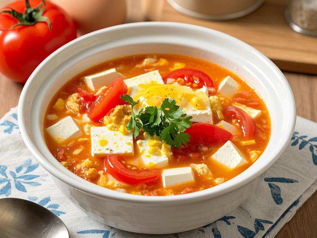 食材简单又含有丰富营养的番茄豆腐汤，适合低视力伙伴独立制作