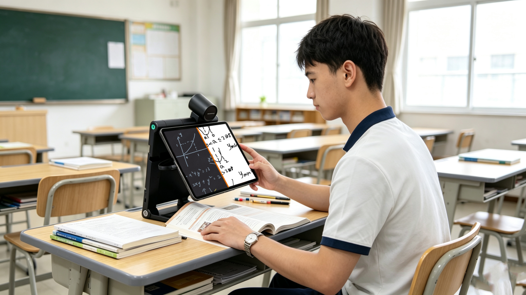 低视力学生在课堂中使用瑞杰珑Snow Pad电子助视器
